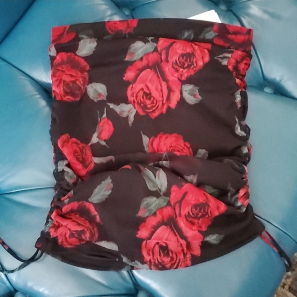 Windsor Rose Print Ruched Skirt